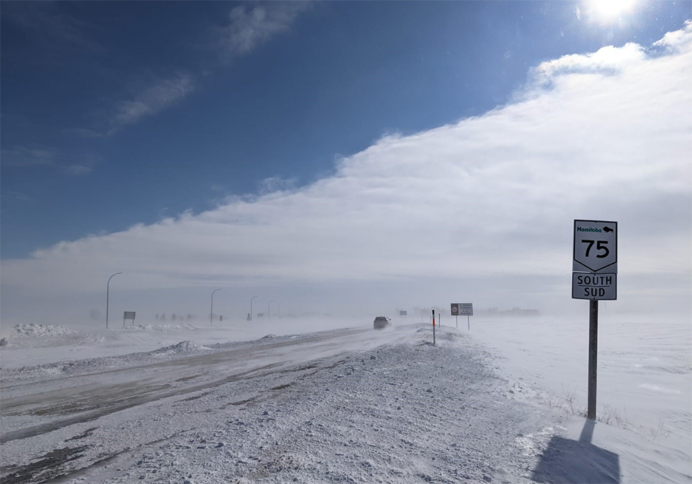 Just after noon on February 16 the Manitoba RCMP tweeted, "Highway 75 is clear and full access to the Emerson Port of Entry has been restored." | Twitter/@RCMPMB photo