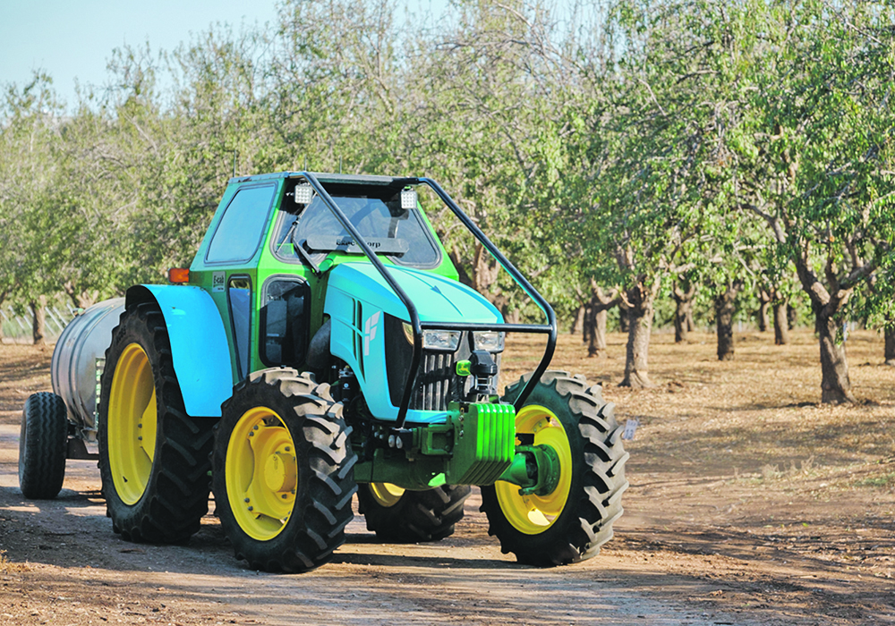 Fieldin’s large data set is being used to develop autonomous agricultural equipment. It has monitored 49 million tractor hours, 21 million acres and digitized over 10 thousand tractors and other machinery. It’s digital platform supports more than 20 percent of the global production of almonds and 30 percent of American-based lettuce crops. | Fieldin photo