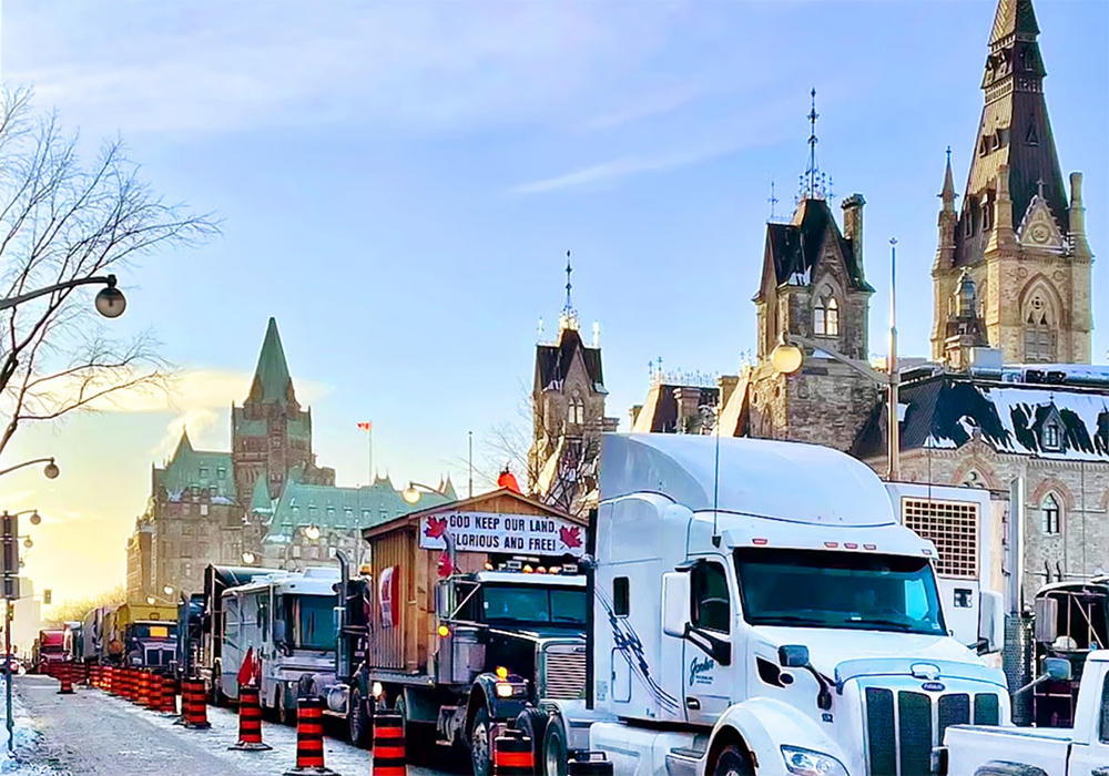 Blacklock's Reporter, a subscription-only service, reported that the Regina-based lender had begun to blacklist "customers suspected of sympathizing with the Freedom Convoy." However, FCC issued a statement refuting that claim. | Twitter/@G_P_L_M photo