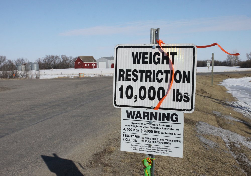 Road bans reduce allowable weights on rural municipal roads and secondary weight highways by 10 to 15 percent to help prevent damage. | File photo
