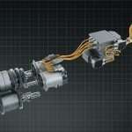 The Electric Variable Transmission has electric motors in place of the hydrostatic ones and this improves transmission performance as well as sending up to 100 Kw of electrical power to implements. | John Deere photo