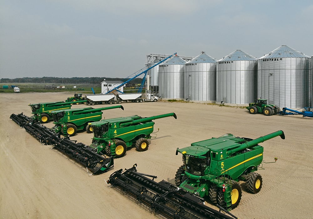Kristjan Hebert says his farm has significantly increased the amount of grain it produces per unit of fertilizer in the last 10 to 30 years. | Herbert Grain Ventures photo