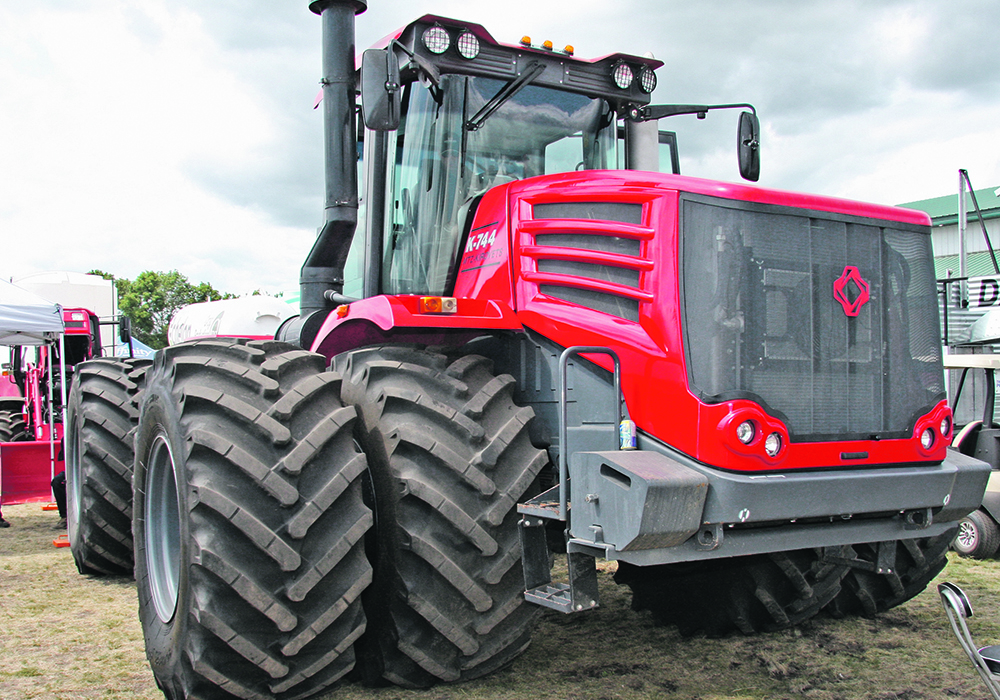 This Kirovets MTZ K744 is powered by a 428 h.p. Mercedes diesel. The Russian-made tractors haven't made too many in-roads into Canadian agriculture, however the future for them is even less bright after the Ukraine invasion.  |  Ron Lyseng photo