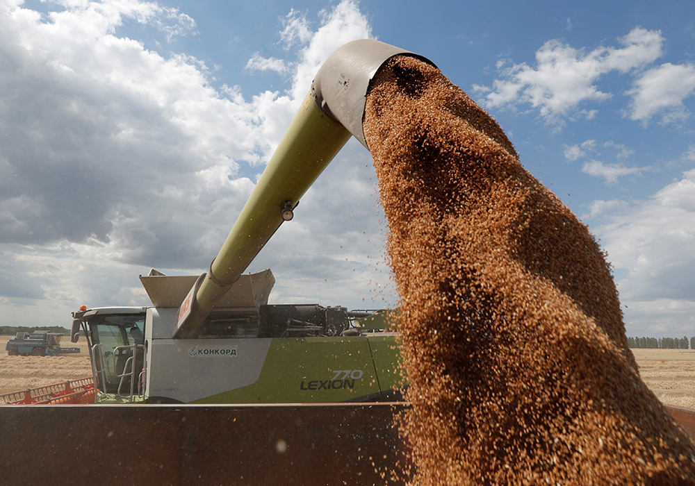 The wheat market has been particularly volatile since Russia began its invasion of Ukraine on Feb. 24. The two countries account for about 30 percent of world exports of the staple cereal. Reuters/Valentyn Ogirenko photo