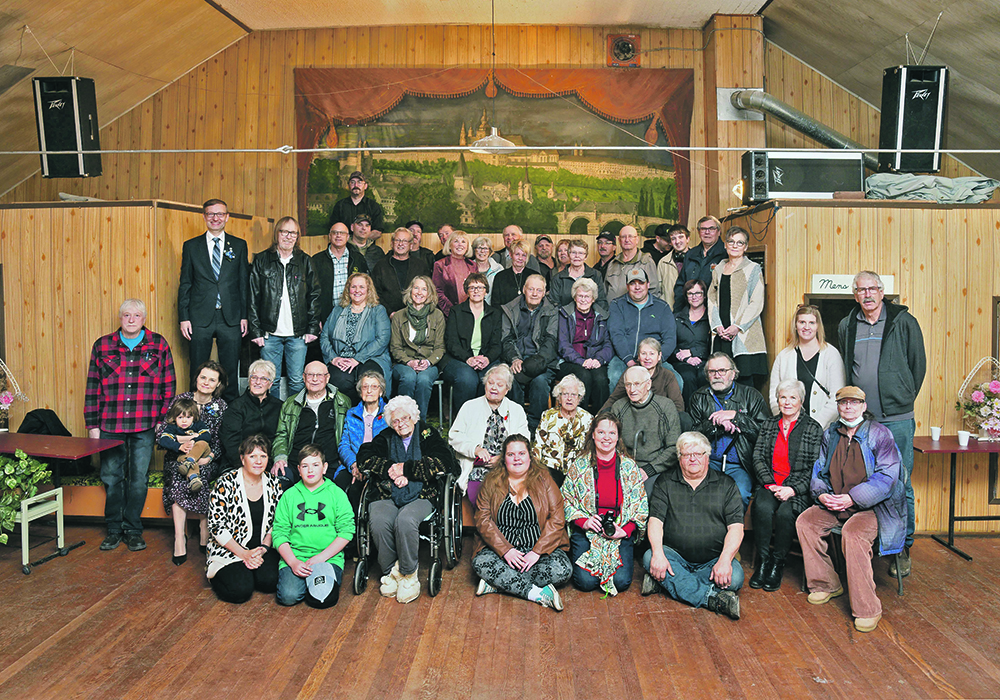 Descendants of Czech homesteaders, as well as friends and neighbours, gathered at the Czechoslovakian Pioneers Memorial Hall north of Rosetown, Sask., April 26 to visit with Borek Lizec, ambassador of the Czech Republic to Canada, back row, far left. The ambassador travelled to the area to learn more about the Czech settlement and talked about his appreciation for the local community.  |  William DeKay photo