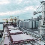 A ship carrying Ukrainian corn is moored after loading in the Black Sea port of Constanta, Romania, late last month. The global grain industry expects it will be a long process to get Ukraine’s agriculture sector up and running again once its war with Russia ends. | Reuters/Daniel Stoenciu photo