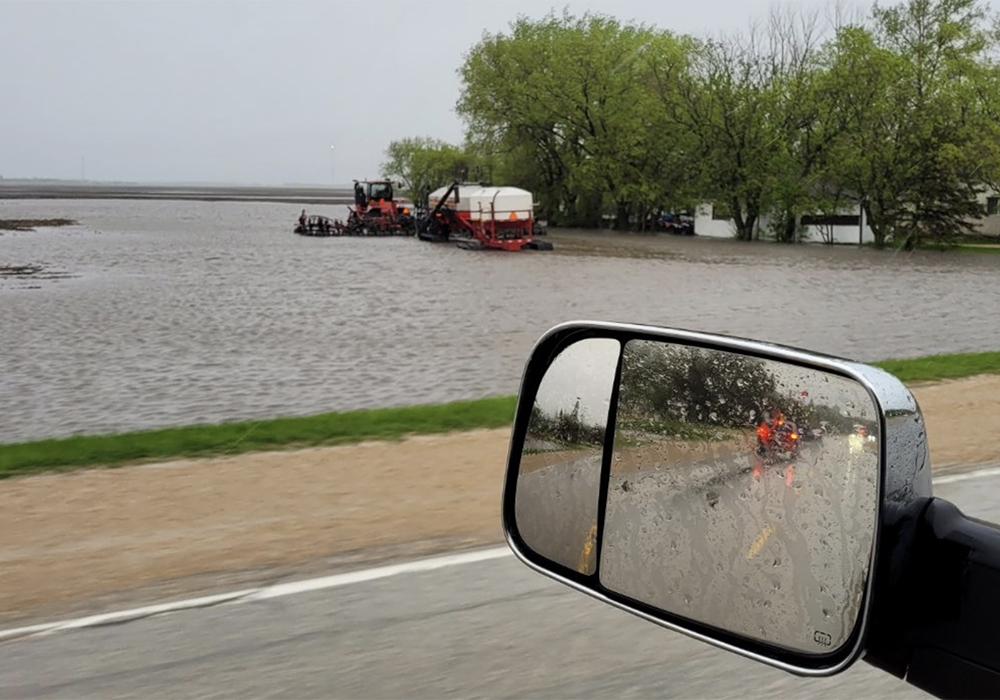 Yet another Colorado Low dumped 30-80 millimetres of rain on much of southern Manitoba May 30-31, further drenching fields that were already wet. | Twitter/@EdgarScheurer photo