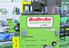 A biomass-fueled grain drying system by Triple Green Products enables growers to use multiple feedstock while drying grain. | Robin Booker photo