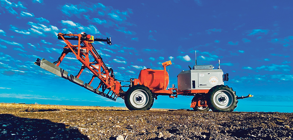 SwarmFarm does not sell its platform. It leases it for a term of 10,000 hours, providing all maintenance and technical support except for oil changes and flat tires. Entry-level lease for a grain sprayer is about $77,000. Andrew Bate has set his sights on the western Canadian market because of the similarities between here and Australia. | SwarmFarm photo