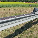 Each of the five sections in the 133 foot boom moves up or down independently of the adjacent boom sections, thus allowing the boom to spray ten inches above the crop top. | Ron Lyseng photo