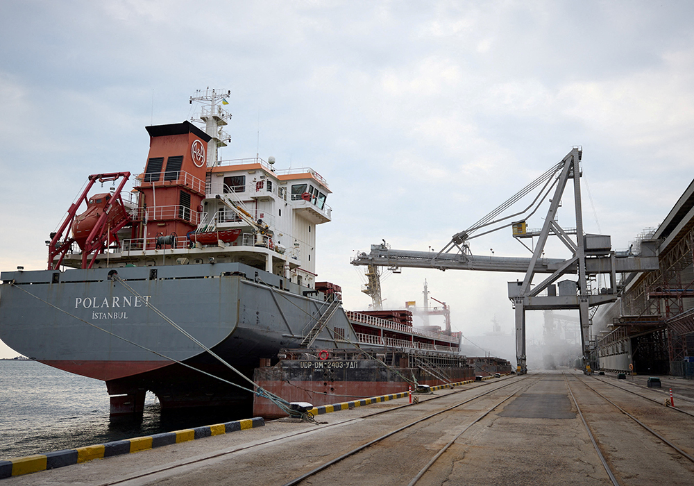 Two more ships carrying corn and soybeans departed from Ukrainian ports on Monday, taking the total to 10 since the first ship sailed last week under a deal with Russia to unblock Ukrainian sea-borne grain exports. | Reuters photo