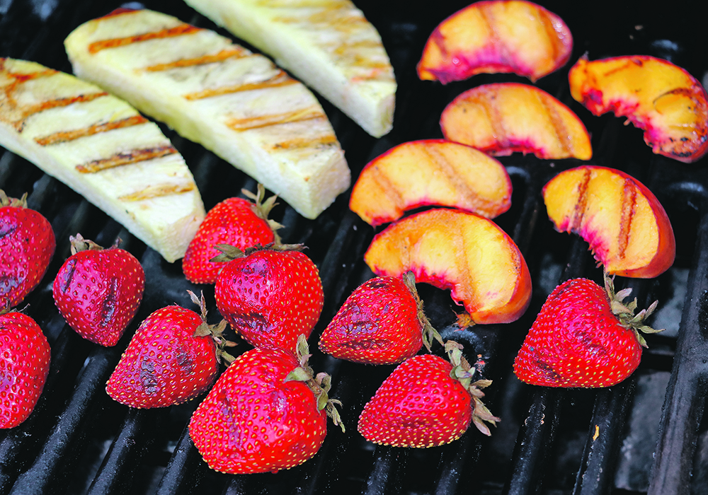 Lightly grilling fresh fruit like peaches, nectarines, plums, pineapple or strawberries intensifies their naturally sweet flavour.  |  Betty Ann Deobald photo