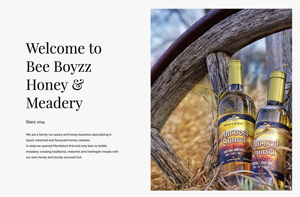 Meeting directly with prospective customers and passing on their knowledge of mead making was a thrill for the couple, who operate Bee Boyzz from their home in Oak Bluff, Man. | Screencap via beeboyzz.com