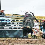 The Wilson Rodeo Grounds at Gleichen, Alta., were the muddy home to a charity event last weekend. The Professional Bull Riders Heckya.ca contest brought cowboys and rodeo stock together to raise money for the Alberta Children’s Hospital. | Kevin Link photo