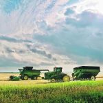The Rosebank Colony harvests a barley field near Deerwood, Man. Canada has placed heavy reliance on the Chinese market for its barley exports. | Jeannette Greaves photo