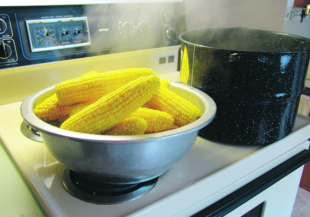 The fall corn harvest was a time to see who could polish off the most cobs.  |  Alma Barkman photo