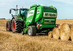 "This McHale machine makes bales that are only four feet wide. But they're packed so tightly they hold as much hay as a six by five bale." - Curtis McVicar, Edney Company