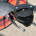 The T30 has six rotors. The new model has four rotors and an extra 10 litres of product. However, the big difference is the new controller, which can automatically find the optimal altitude, speed and chemical flow. | Ron Lyseng photo