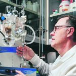 Michael Nickerson, Saskatchewan research chair and professor of food and bioproduct sciences at the University of Saskatchewan, uses a Micro Kjeldahl Protein Analyser to measure the protein content in canola. He recently received $317,523 from Saskatchewan’s Agriculture Development Fund to study how to make oilseed proteins more palatable. | William DeKay photo