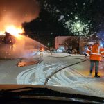 Crews from surrounding communities were dispatched to help the fire department in Radville fight the fire, which broke out at 2:15 a.m. | Kristina Haus photo