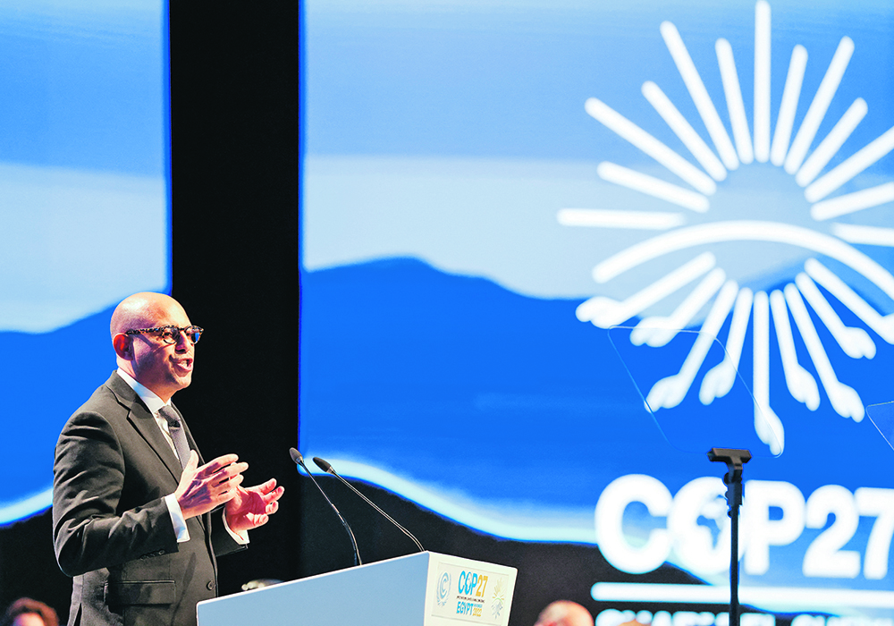 Simon Stiell, the United Nations’ executive secretary of framework convention on climate change, speaks at the closing plenary at the COP27 climate summit in Egypt Nov. 20.  |  Reuters/Mohamed Abd El Ghany photo
