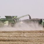 Listening to the radio is a popular choice while running the combine in the fall, but many producers prefer soaking in the sounds of the machine. | Jeannette Greaves photo