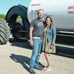 FuelPositive plans to demonstrate its containerized green ammonia production system on Curtis and Tracy Hieberts’ farm near Sperling, Man., for the next year. | FuelPositive photo