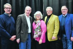 The Saskatchewan Agricultural Hall of Fame will induct five members this year. From left are Laurie Tollefson, John McKinnon, Dorothy Long, Kevin Hursh and Bill Huber.  |  William DeKay photo