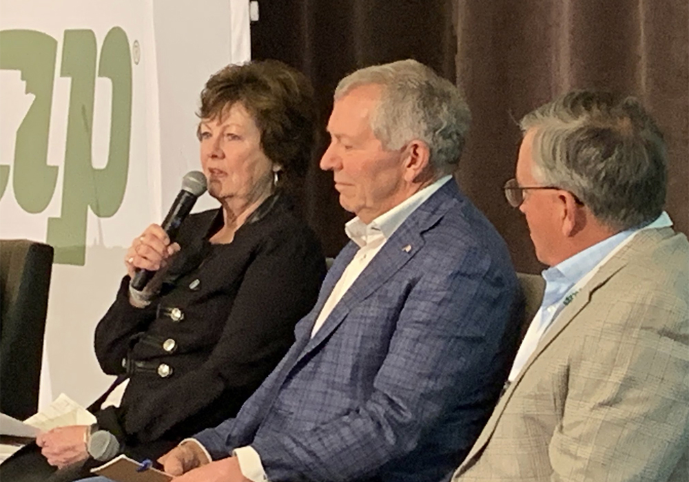 Sustainability is now table stakes for us to be in the business,” said Alanna Koch, Saskatchewan farmer, chair of the Global Institute for Food Security, former deputy minister of Saskatchewan Agriculture and a long-time farmer advocate. | Screencap via Twitter/@EdWhiteMarkets
