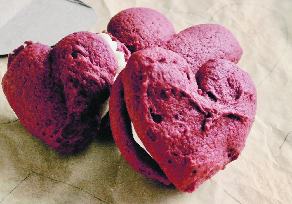 Whoopie pies are a traditional Pennsylvania Dutch comfort food. Few ingredients are needed. Usually they are round but for Valentine’s Day a heart is novel.  |  Sarah Galvin photo