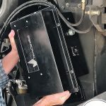 The NIR Grain-Q spectrometer measures moisture, starch, protein, fat and gluten in all crops common to North America. The same unit is installed in the clean grain elevator in all brands of combines. Installation time is half a day maximum. | Gustavo Caneda photo