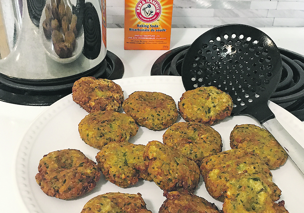 Falafels are a great way to use chickpeas. Fry them by closely monitoring the oil temperature with a thermometer. Remove them from the hot oil with a slotted spoon. Have baking soda handy to put out the flames in case of an accidental fire.  |  Sarah Galvin photo