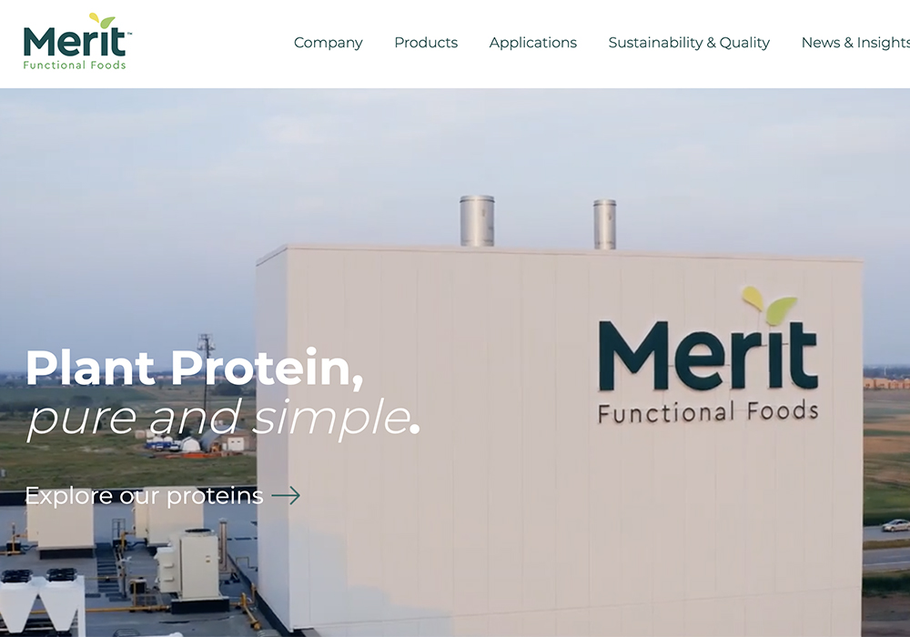 Merit was built during the pandemic, as global interest in plant protein soared and became one of the hottest stories in the food processing and investing industries. | Screencap via meritfoods.com
