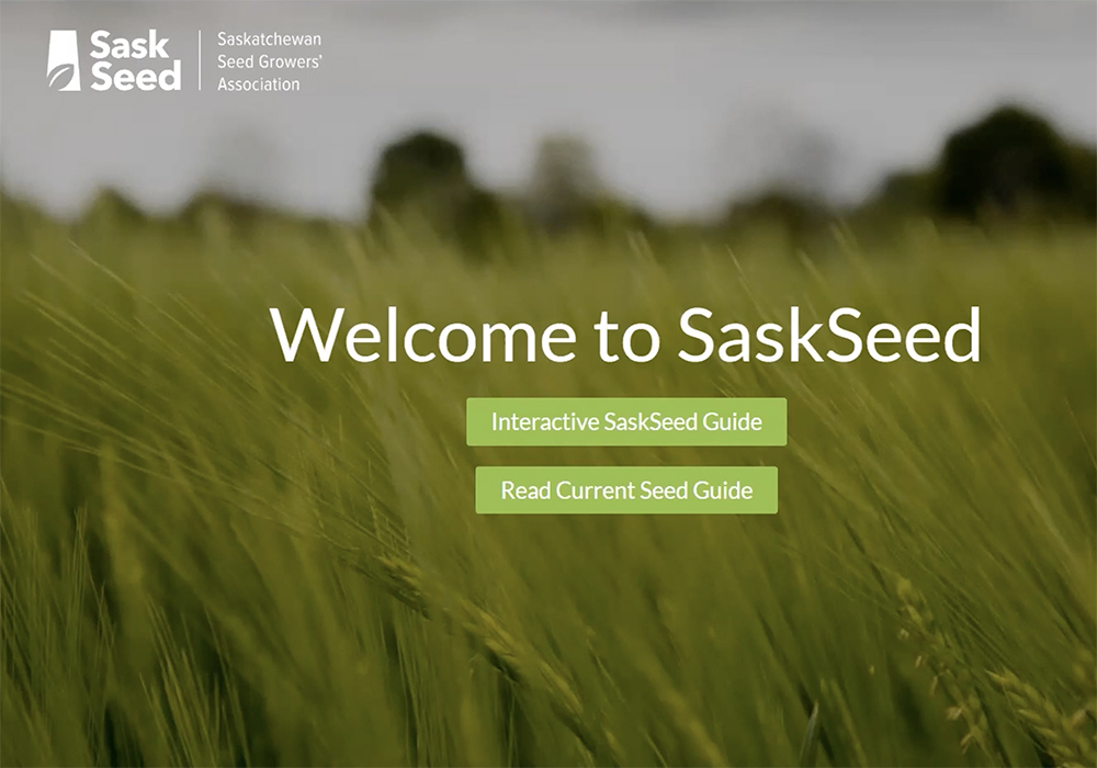 Laurie Hayes, executive director at the Saskatchewan Seed Growers Association, said the guide is probably the most effective marketing tool for seed growers, as it lists all SSGA member growers, the varieties they offer and where to find them. | Screencap via saskseed.ca