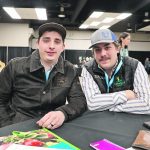 Lakeland College students Wylee Squair and Walker Balan presented research on drones and bison during the Bison Producers of Alberta conference. | Mary MacArthur photo