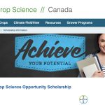 The program is available to Grade 12 students entering their first year of post-secondary education in agriculture, food science or a culinary program at a Canadian university or college of their choice in the fall of 2023. | Screencap via cropscience.bayer.ca