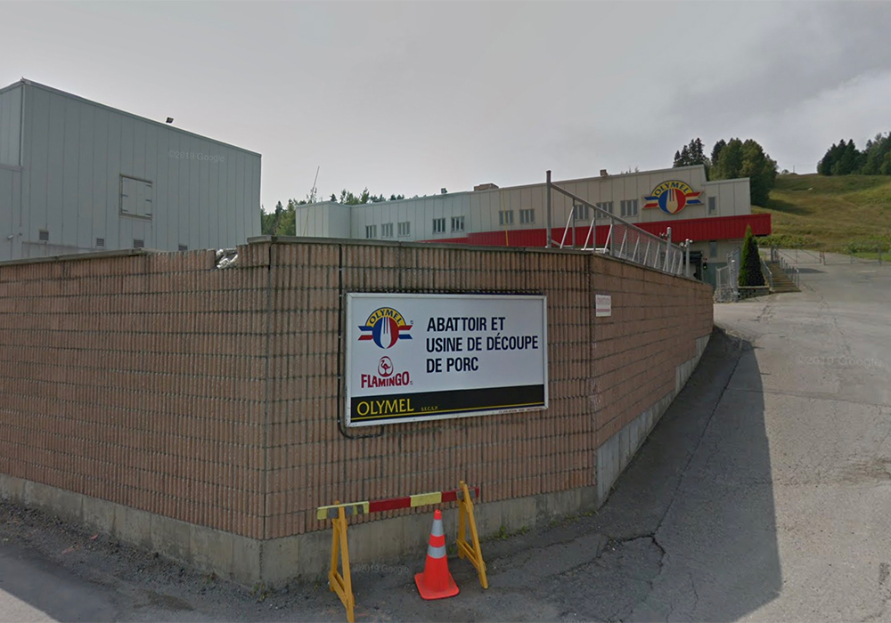 A Google Maps "street view" of Olymel's Vallee Jonction, Quebec, pork plant.