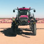 A modern sprayer with Augmenta cameras mounted on the cab.