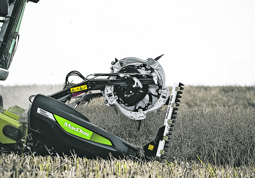 The Canadian Agri-food Automation and Intelligence Network provided MacDon Industries funding to help it develop automated headers. MacDon hired staff with experience in automation, sensor technology, machine learning and AI.  |  MacDon Industries photo
