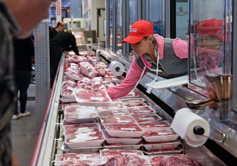 The meat counter at Costco.