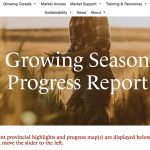 Screencap of Cereals Canada's "Growing Season Progress Report" webpage.