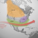 A map of North America showing the effects of El Nino on differrent regions.