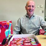 Village of Montmartre administrator Dale Brenner had to keep these special edition KitKats under wraps for two months. | Christalee Froese photo