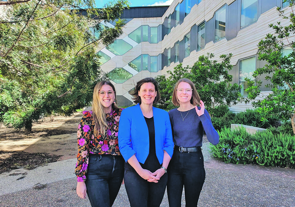 Associate professor Caitlin Byrt, centre, with her colleagues Annamaria De Rosa, left, and Samantha McGaughey of the Australian National University Centre for Entrepreneurial Agri-Technology.