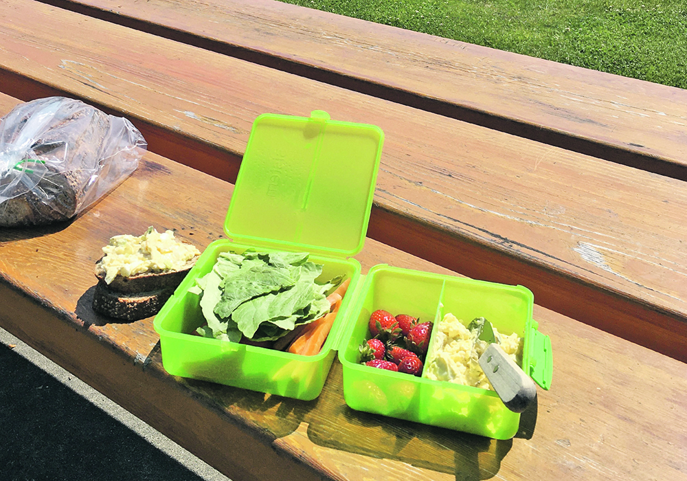 Serving a packed lunch on a picnic table elevates the simple meal.  |  Sarah Galvin photo
