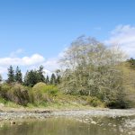 The Sooke River has very low water levels.