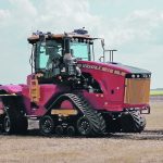 An autonomous Versatile DeltaTrak tractor was on display at the Ag in Motion farm show in July.
