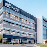 A Bunge office building with the company name on the side at the top.