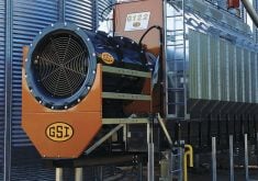 A large, modern grain dryer.