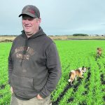 Curtis McRae stands in his first rye crop on his farm near Rockwood, Man. He wants to sell the crop into the rye whisky market. | Ed White photo